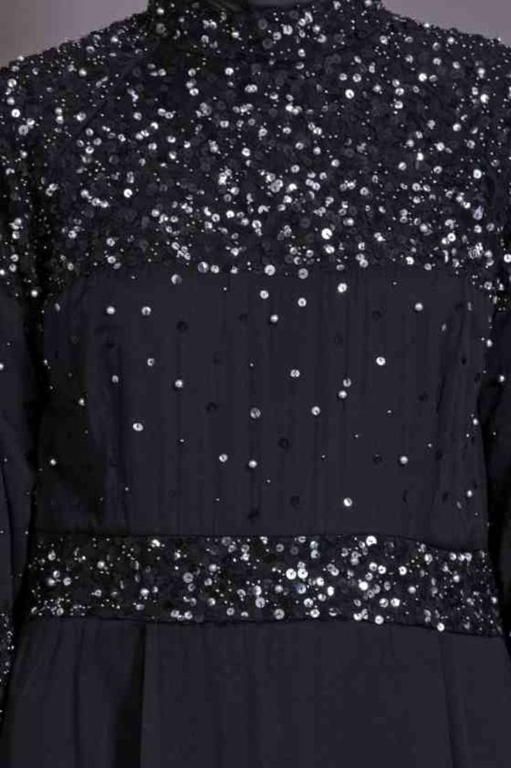 Black cotton satin plain EID Islamic abaya