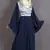 Navy Blue Poly Crepe Plain Casual Islamic Abaya