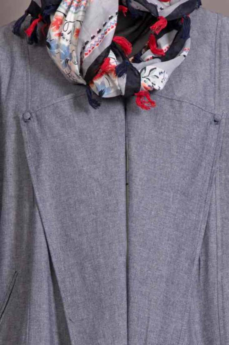 Grey Denim Plain Casual Islamic Abaya