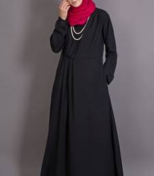 Black Poly Crepe Plain Casual Islamic Abaya
