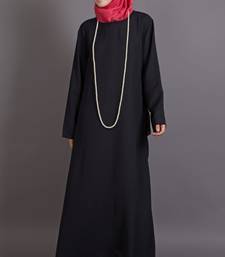 Black Poly Crepe Plain Casual Islamic Abaya
