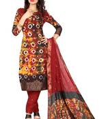Multicolor bandhej Cotton Salwar Suit Dupatta Bandhani Dress Material
