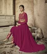 Pink multi resham work georgette salwar with dupatta