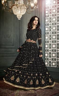 Black Multi Resham Work Georgette Anarkali Suit 2