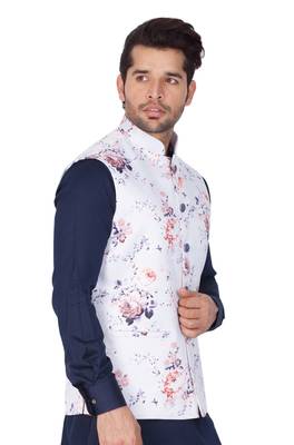 Multicolor Cotton Blend Nehru Jacket 2