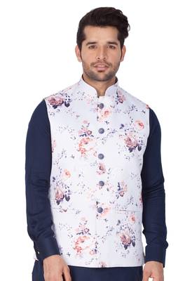 Multicolor Cotton Blend Nehru Jacket 4