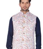 Multicolor Cotton Blend Nehru Jacket