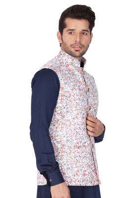 Multicolor Cotton Blend Nehru Jacket 2