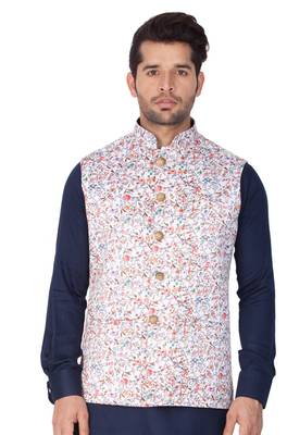 Multicolor Cotton Blend Nehru Jacket 4
