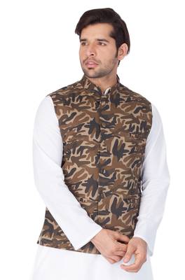 Green Cotton Nehru Jacket 1