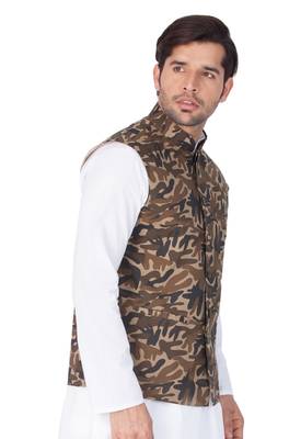 Green Cotton Nehru Jacket 2