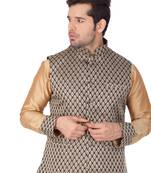 Black Silk Blend Nehru Jacket