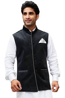 Black Velvet Nehru Jacket