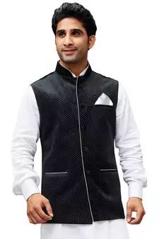 Black Velvet Nehru Jacket