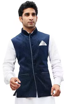 Blue Velvet Nehru Jacket
