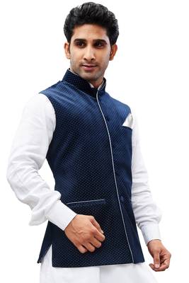 Blue Velvet Nehru Jacket 2