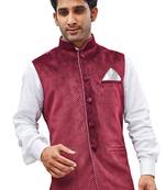 Maroon Velvet Nehru Jacket