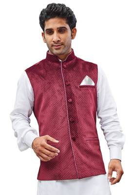 Maroon Velvet Nehru Jacket 4