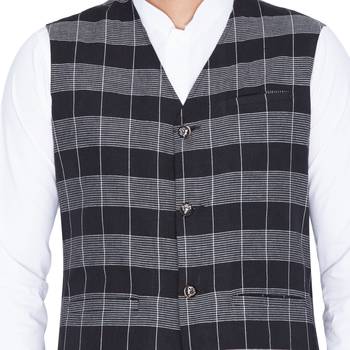 Black Cotton Modi Nehru Jacket 2