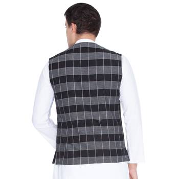 Black Cotton Modi Nehru Jacket 3