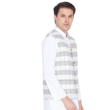 White Cotton Modi Nehru Jacket 1