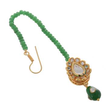 Green Emerald Stylish Maang Tikka 1