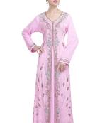 Baby Pink Georgette Beads and Zari work Kaftan
