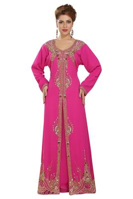 Rani georgette islamic kaftan with zari and stone work 2