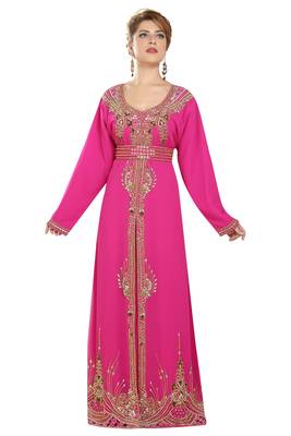 Rani georgette islamic kaftan with zari and stone work 3