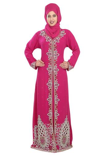 Rani georgette islamic kaftan with zari and stone work
