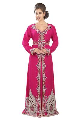 Rani georgette islamic kaftan with zari and stone work 3