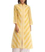 Yellow Embroidered Cotton Chikankari Kurti
