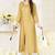 Light-golden plain rayon long-kurtis