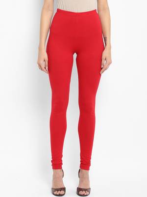 Red Solid Leggings 1