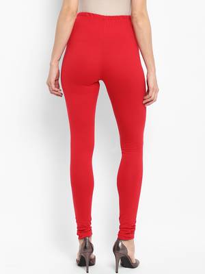 Red Solid Leggings 3