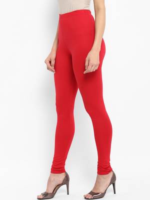 Red Solid Leggings 4