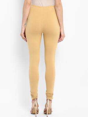 Beige Solid Leggings 3