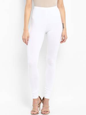 White Solid Leggings 1