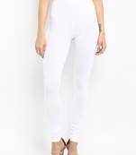 White Solid Leggings