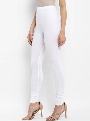 White Solid Leggings 4