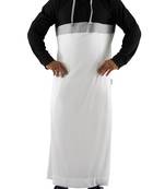 White cotton dry fitter black and white thobe