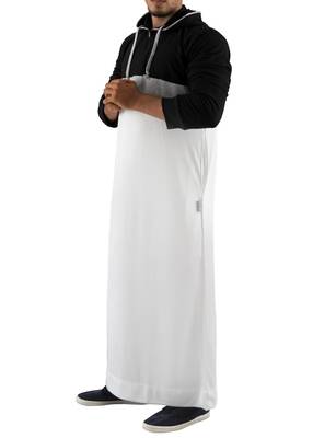 White cotton dry fitter black and white thobe 2