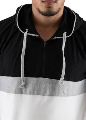 White cotton dry fitter black and white thobe 4