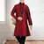 Maroon Art Silk Dori Kids Boys Kurta Pyjama