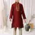 Maroon Kheecha Dupion Embroidery Kids Boys Kurta Pyjama