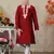 Maroon Art Silk Embroidery Kids Boys Kurta Pyjama
