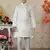 Off White Brocket Embroidery Kids Boys Kurta Pyjama