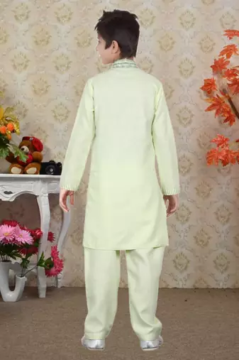 Pista Linen Cotton Embroidery Kids Boys Pathani