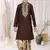 Wine Art Silk Embroidery Kids Boys Dhoti Kurta
