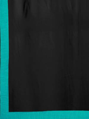 Black plain faux georgette saree with blouse 4